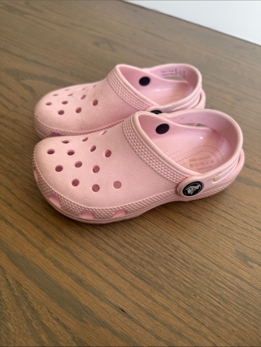 CROCS Kids Light Pink Classic Clog with Heel Strap